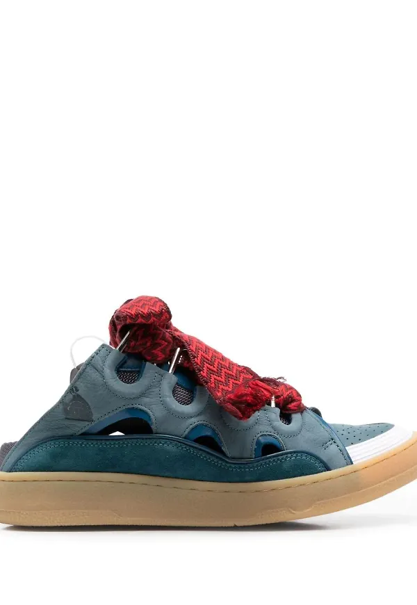 Lanvin slip on-sneakers med snörning - Blå