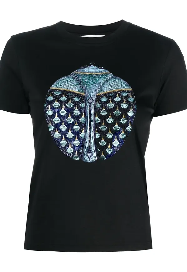 Lanvin t-shirt med brodyr - Svart