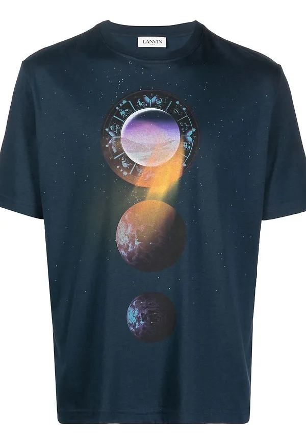 Lanvin t-shirt med grafiskt tryck - Blå