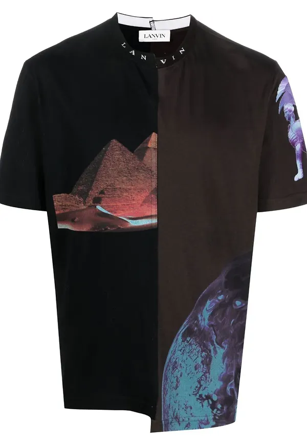 Lanvin t-shirt med grafiskt tryck - Brun