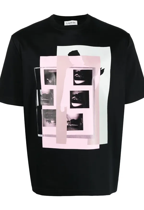 Lanvin t-shirt med lagerdesign - Svart