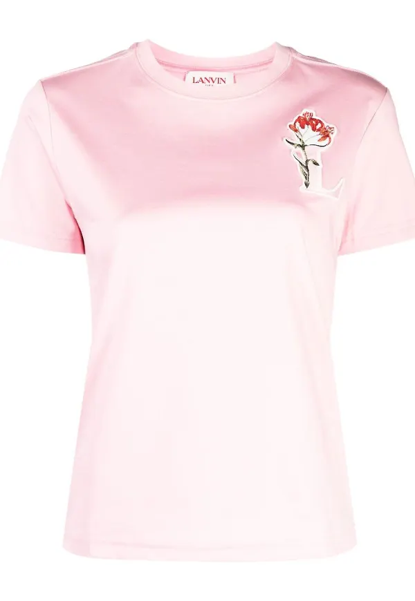 Lanvin t-shirt med monogram - Rosa