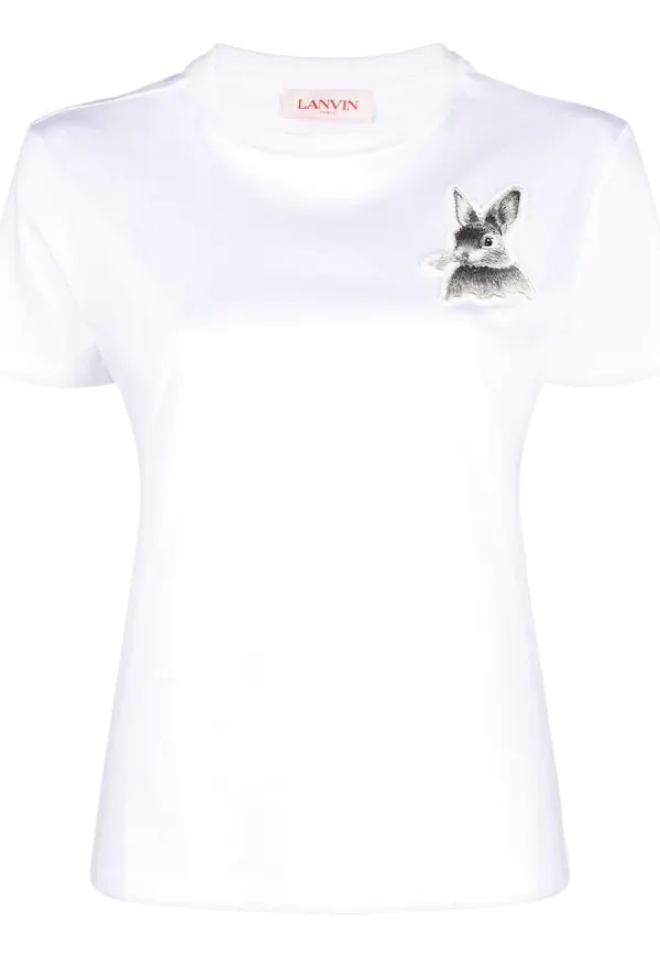 Lanvin t-shirt med märke - Vit