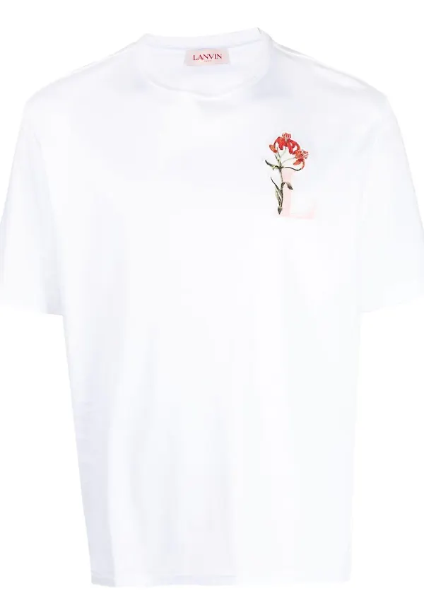 Lanvin t-shirt med märke - Vit