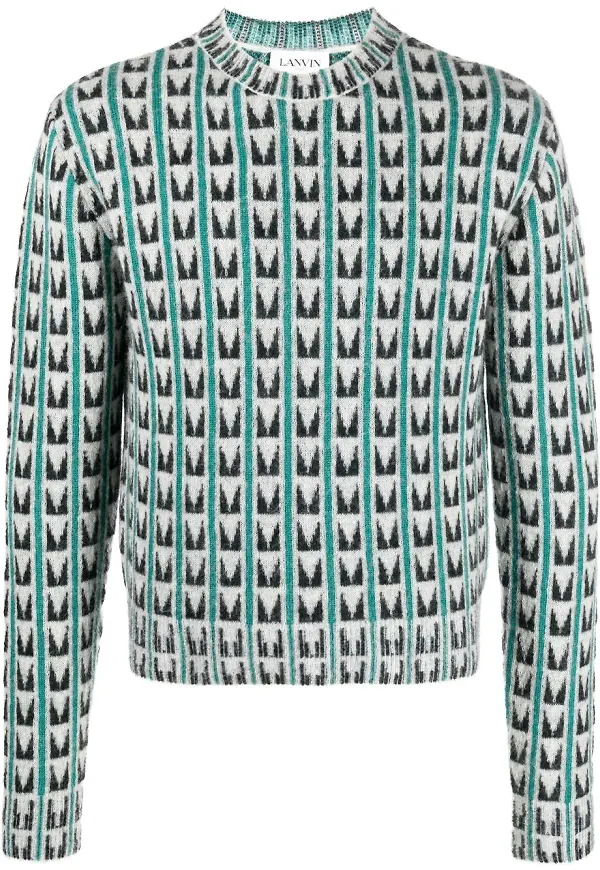 Lanvin tröja i jacquard - Grön