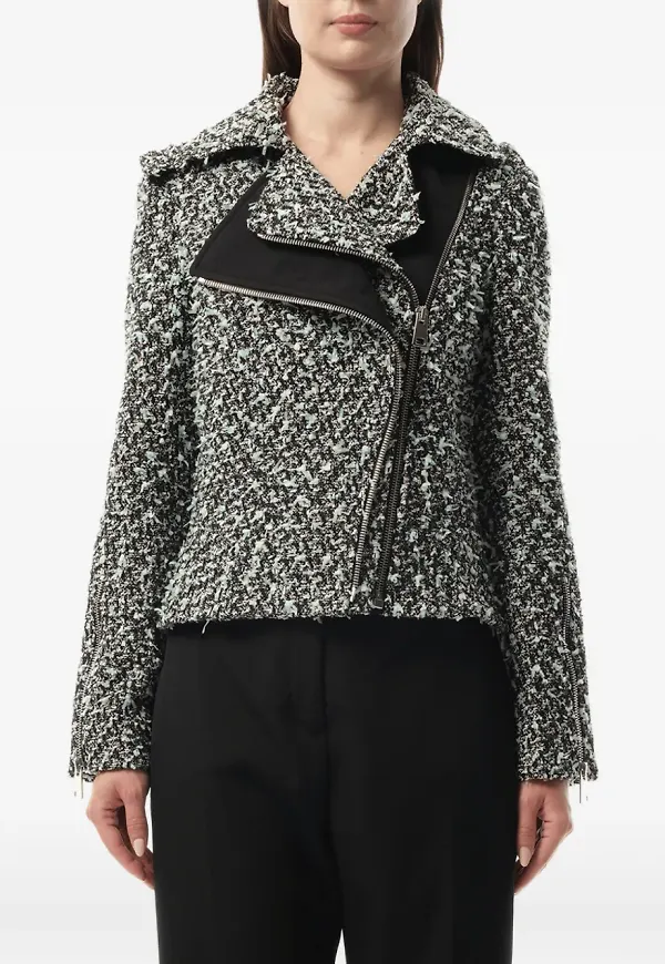 Lanvin tweedjacka med asymmetrisk dragkedja - Svart