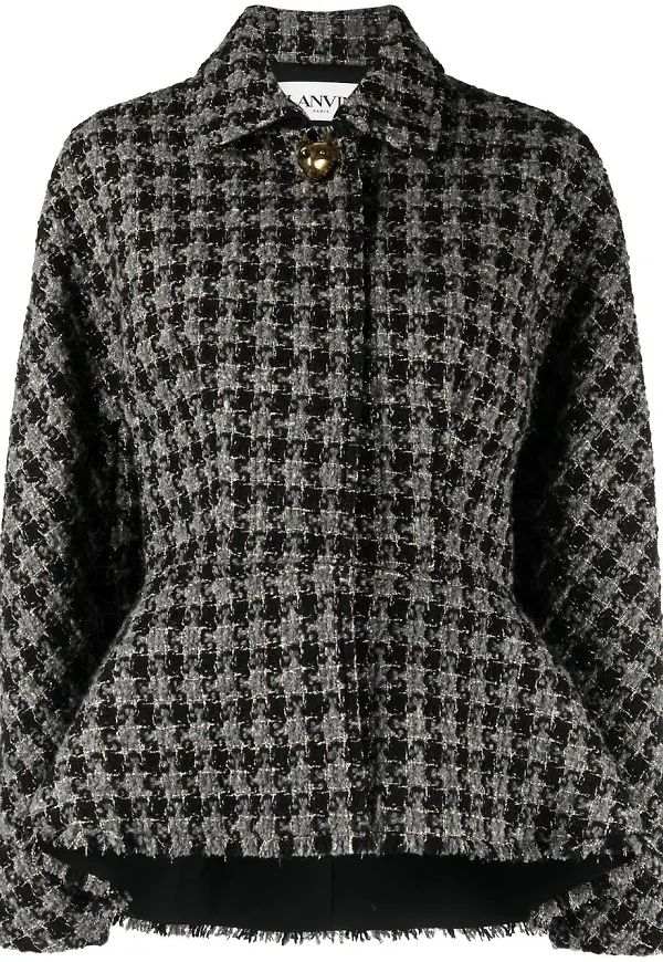 Lanvin tweedjacka med peplummidja - Svart