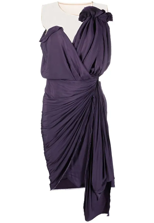 Lanvin ärmlös draperad klänning - Lila
