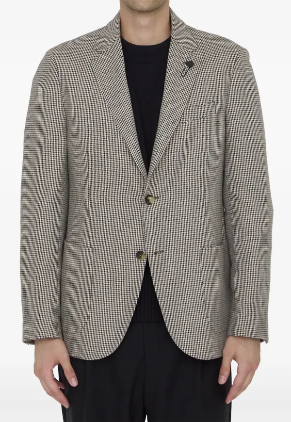 Lardini hundtandsmönstrad blazer - Neutral