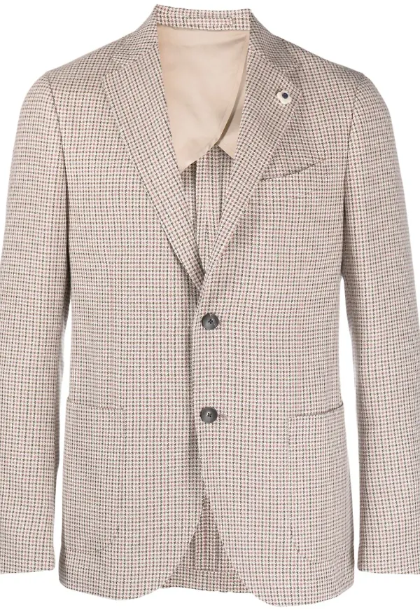 Lardini Pota hundtandsmönstrad blazer - Neutral