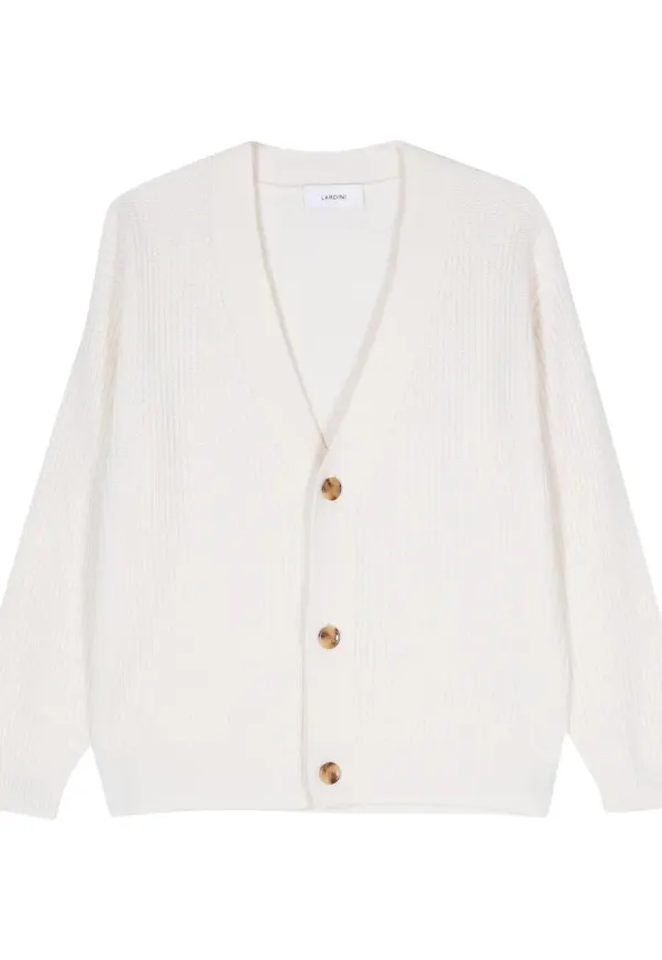 Lardini ribbstickad kofta - Neutral
