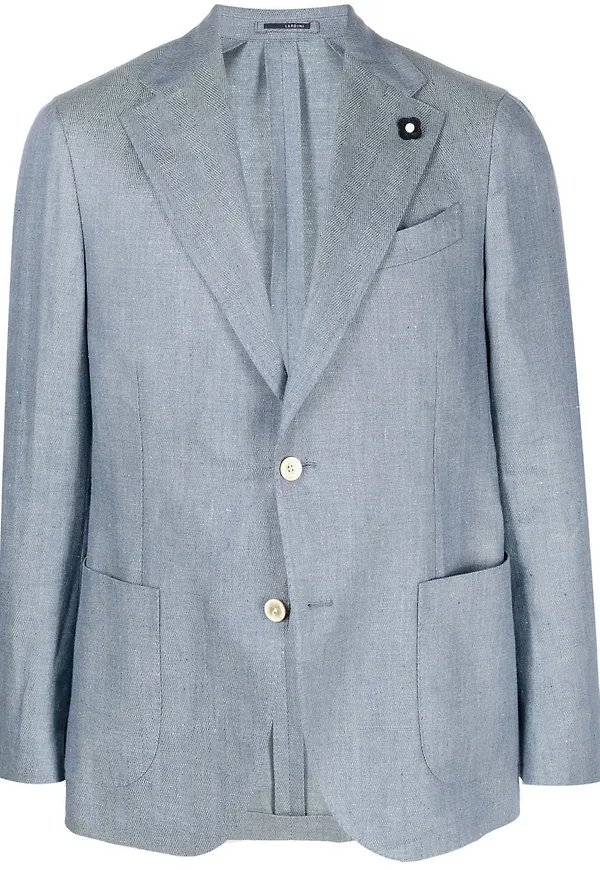 Lardini stickad enkelknäppt blazer - Blå
