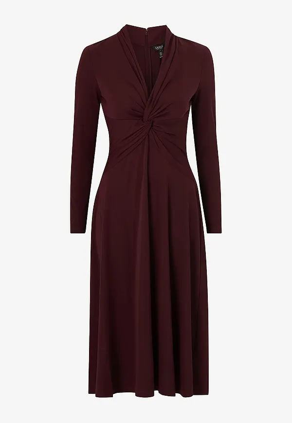 Lauren Ralph Lauren - Klänning Str Matte Jersey-lsl-dad - Röd