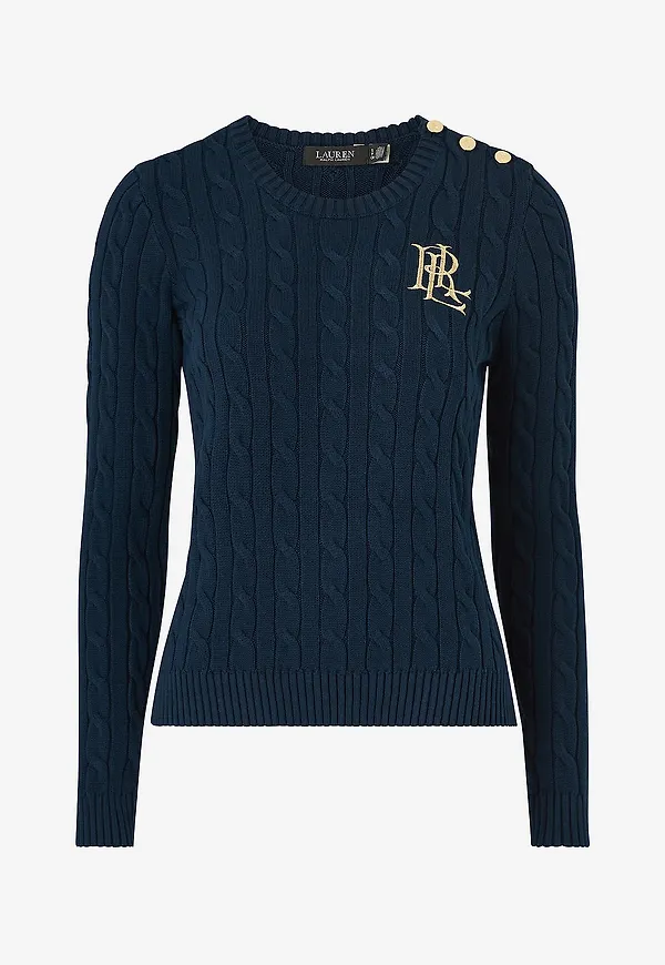 Lauren Ralph Lauren - Tröja Gassed Cotton Sweater - Blå