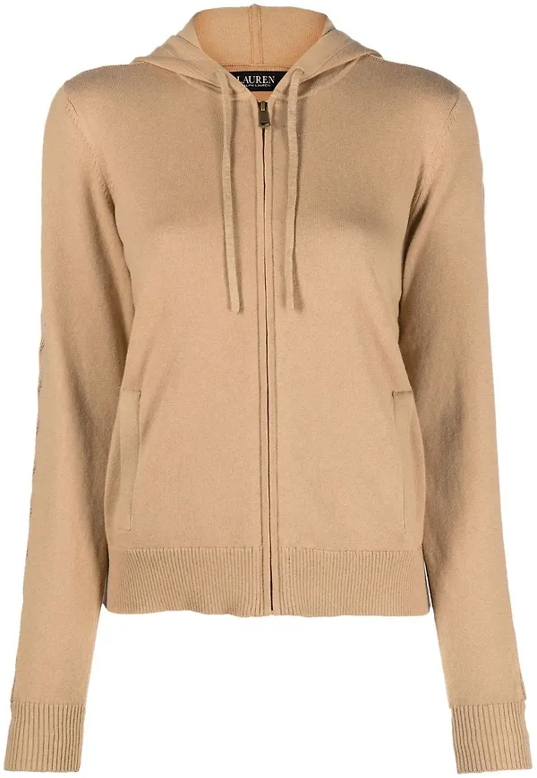 Lauren Ralph Lauren Alloysius kofta med dragkedja och huva - Neutral