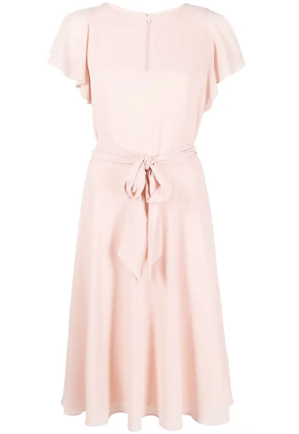 Lauren Ralph Lauren belted midi dress - Rosa