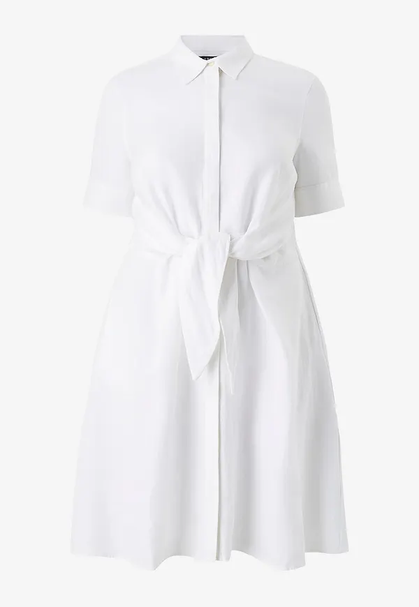 Lauren Ralph Lauren Curve - Linneklänning Day Dress - Vit – Ellos