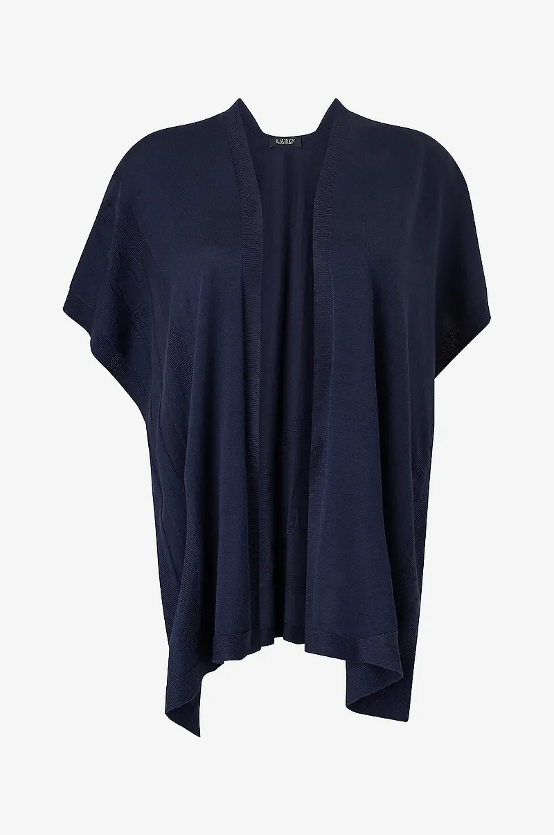Lauren Ralph Lauren Curve - Poncho Rayon Blend-mt Shn Bltng Runa - Blå