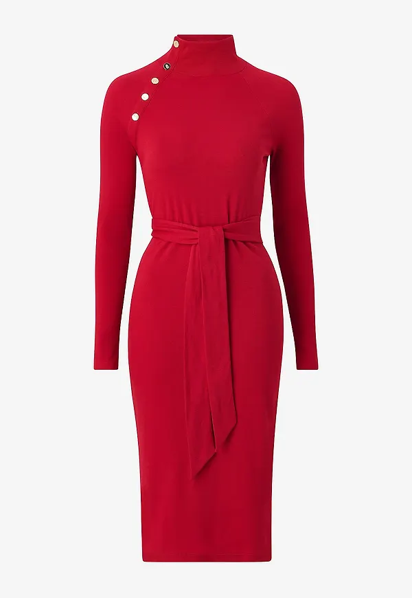 Lauren Ralph Lauren - Klänning CM 2x2 Rib-knit - Röd
