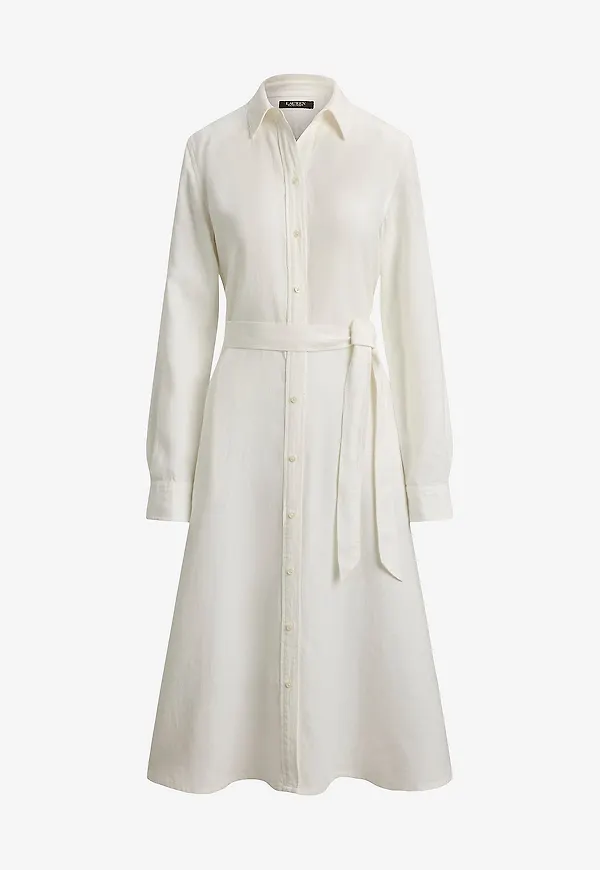 Lauren Ralph Lauren - Linneklänning Classic Linen - Vit
