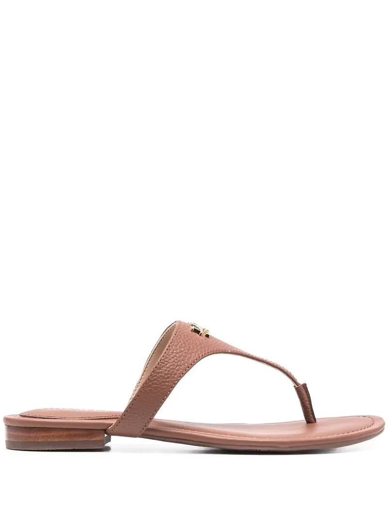 Lauren Ralph Lauren lädersandaler med logotyp - Brun
