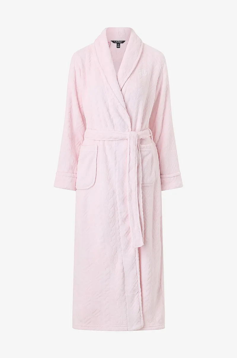 Lauren Ralph Lauren - Morgonrock LRL L/s shawl collar long robe - Rosa