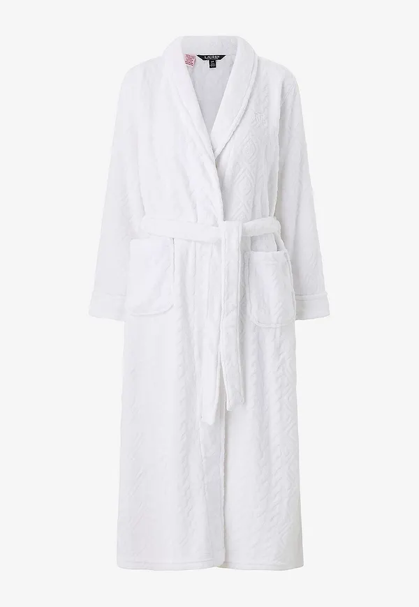 Lauren Ralph Lauren - Morgonrock LRL L/s shawl collar long robe - Vit