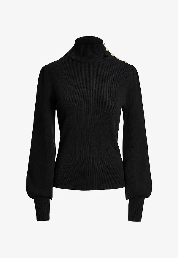 Lauren Ralph Lauren - Polotopp Cotton Modal LS MN Top - Svart