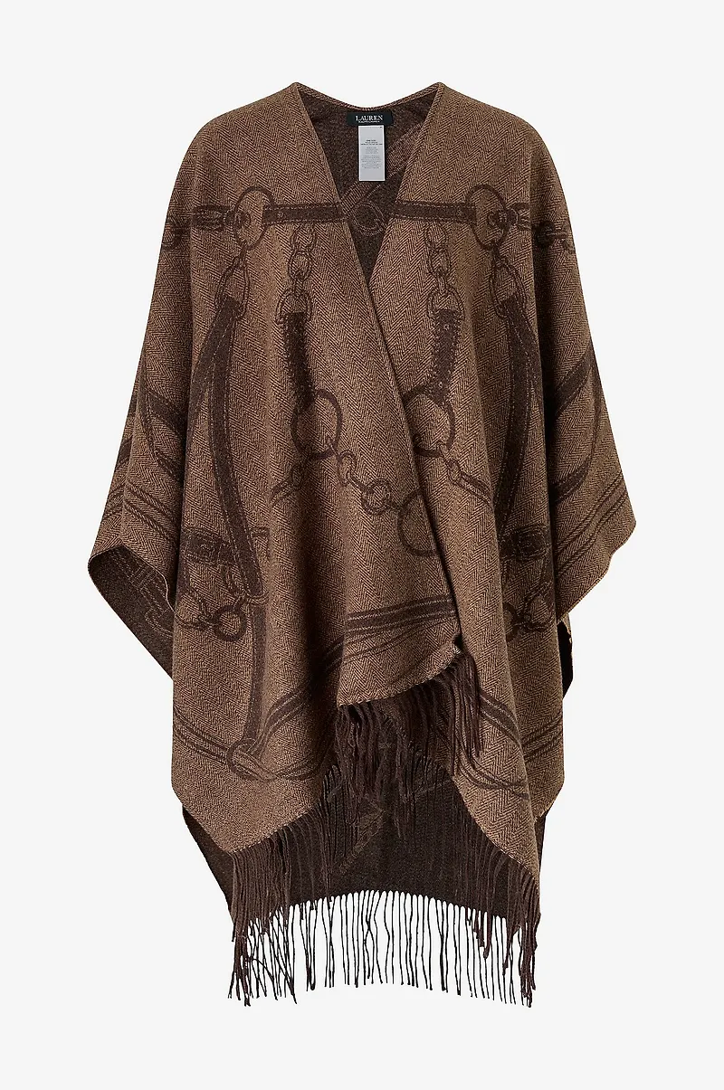 Lauren Ralph Lauren - Poncho Acrylic Blend-eqstrn Jcqrd Ovrs RN - Beige