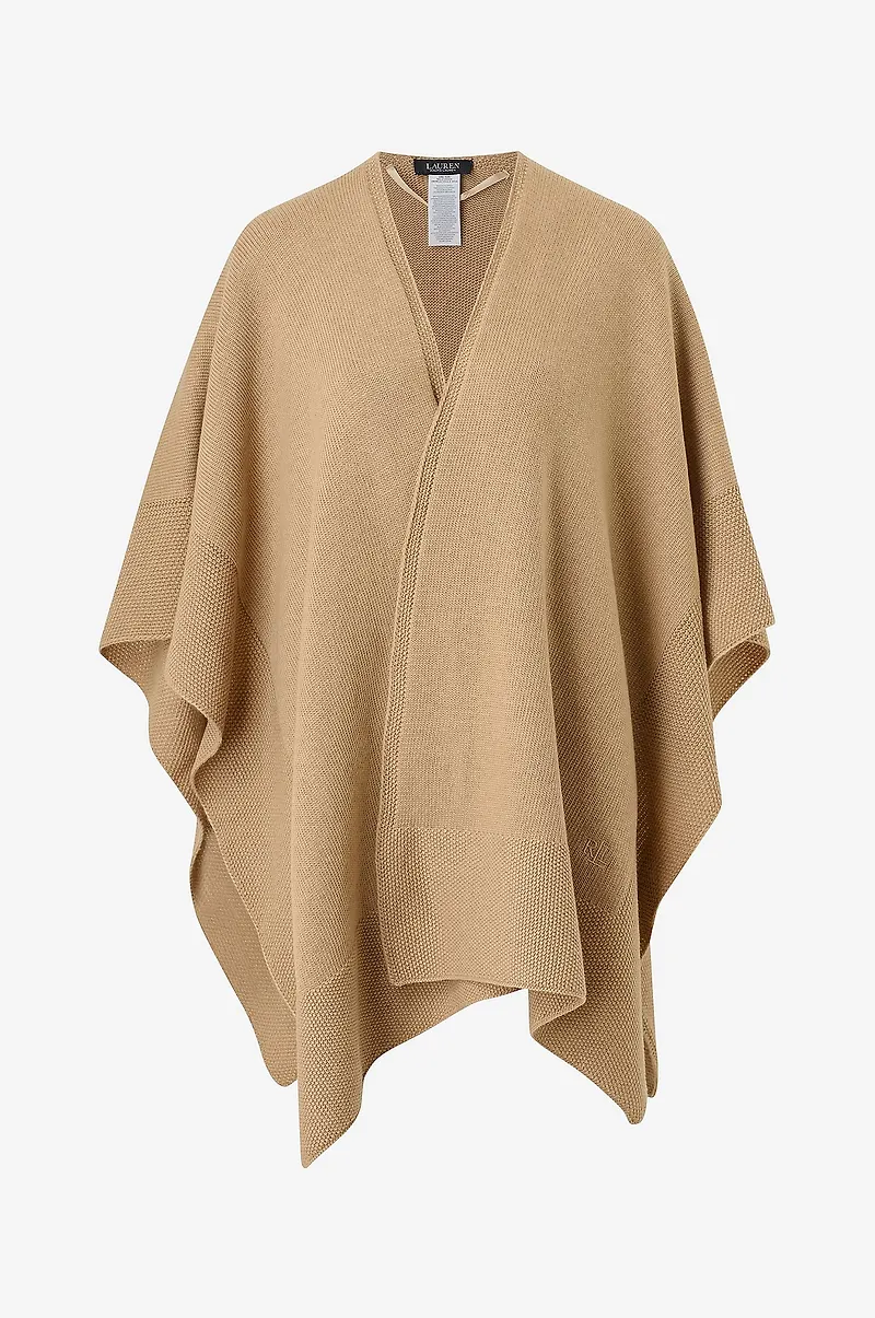 Lauren Ralph Lauren - Poncho Wool Blend-Txt Edg Runa-Pnc - Beige