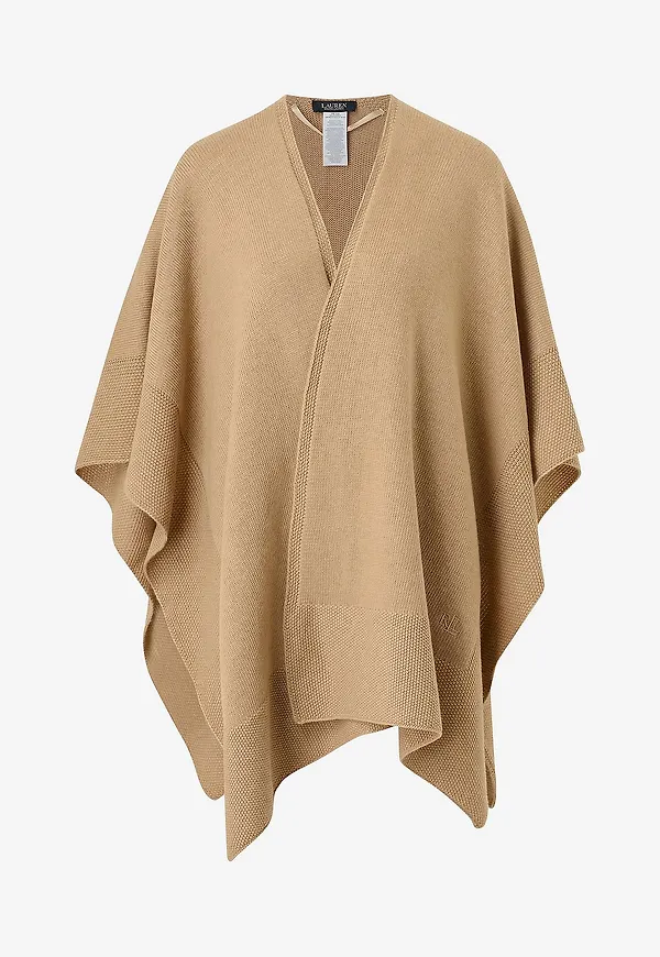 Lauren Ralph Lauren - Poncho Wool Blend-Txt Edg Runa-Pnc - Beige