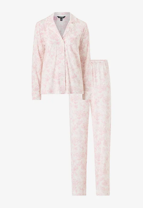 Lauren Ralph Lauren - Pyjamasset LRL L/s notch collar long pant pj set - Rosa