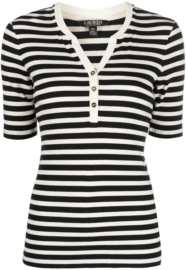Lauren Ralph Lauren randig t-shirt - Svart