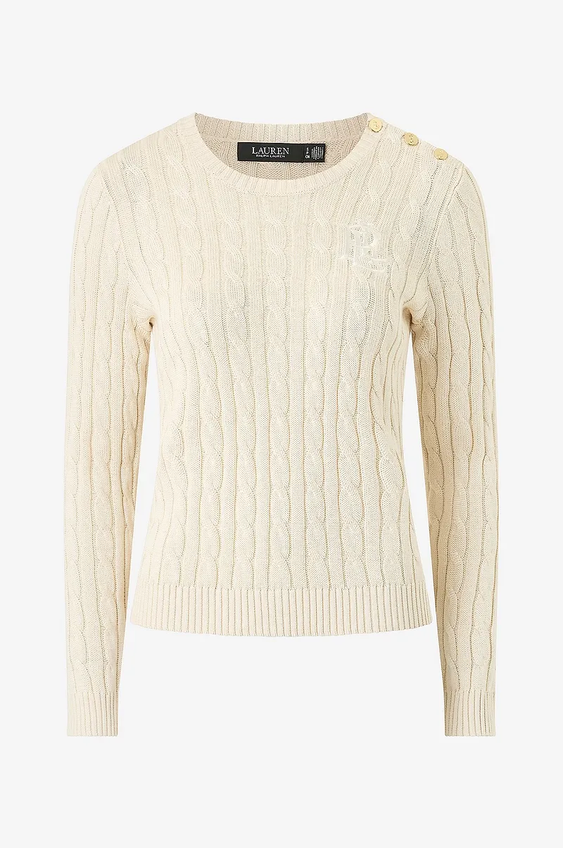Lauren Ralph Lauren - Tröja Br Rayon Pltd Ctn-Sweater-Pullover - Vit