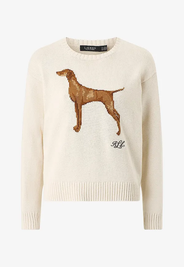 Lauren Ralph Lauren - Tröja Combed Cotton-Sweater-Pullover - Vit