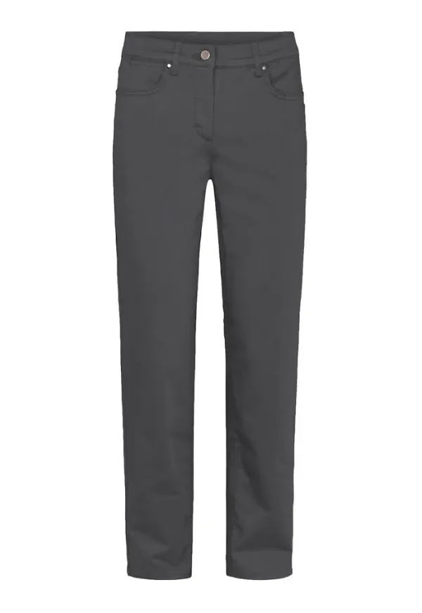 LauRie Slim-fit Trousers Grå, Dam