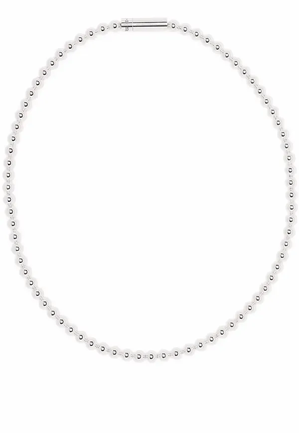 Le Gramme 51g polerat pärlhalsband - Silverfärgad