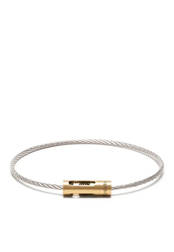 Le Gramme kabelarmband i 18K gult guld med titan 6 g - Silverfärgad