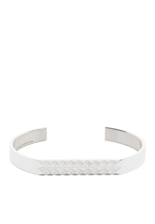 Le Gramme pyramid-guilloche bracelet - Silverfärgad
