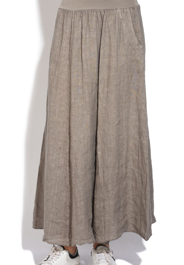 Le Jardin Du Lin Fluid Long Skirt With Pockets And Elastic Waistband, Kjolar i storlek M och färg Brun