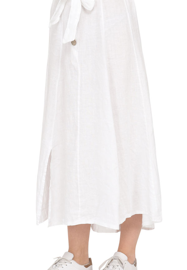 Le Jardin Du Lin Long Buttoned Skirt With Scarf Belt, Kjolar i storlek XL och färg Vit
