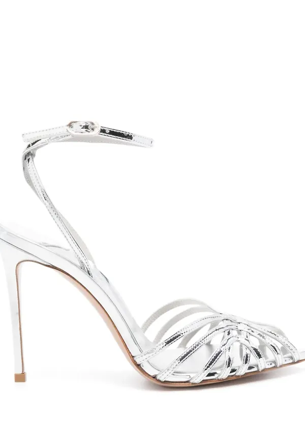 Le Silla Embrace sandaler 110 mm - Silverfärgad