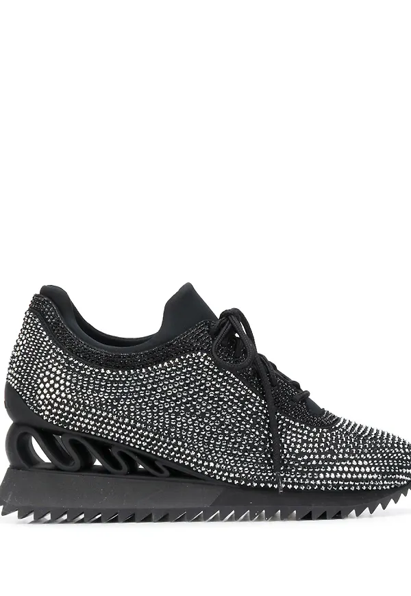 Le Silla Reiko Wave strassprydda sneakers - Svart
