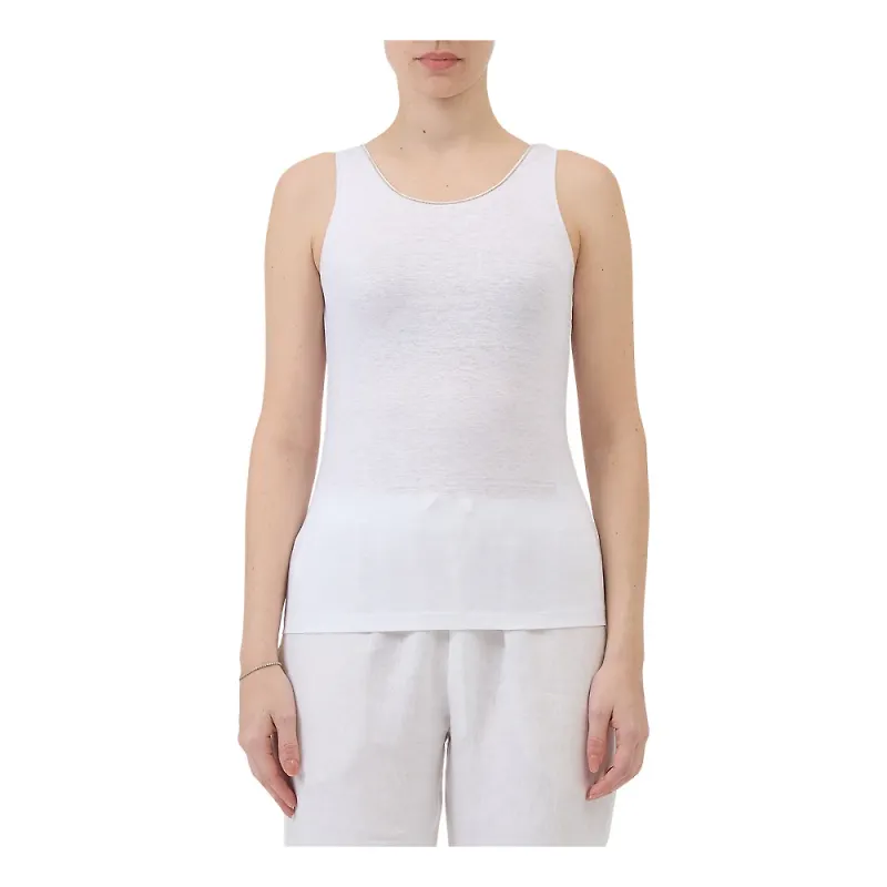 Le Tricot Perugia, Topp, Dam, L, Linne, Chic Topp med Kedjedetalj