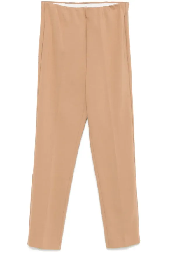 Le Tricot Perugia byxor med pressveck - Brun