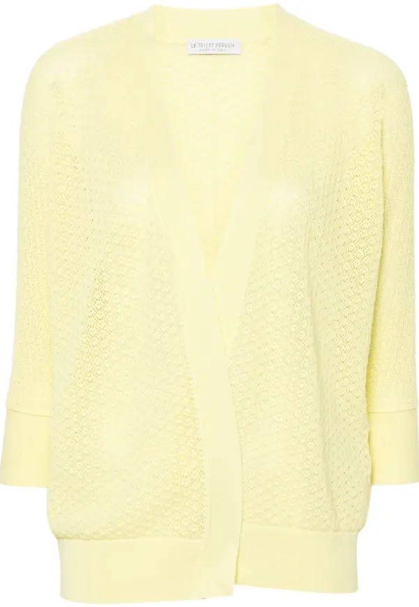 Le Tricot Perugia glesstickad kofta - Gul