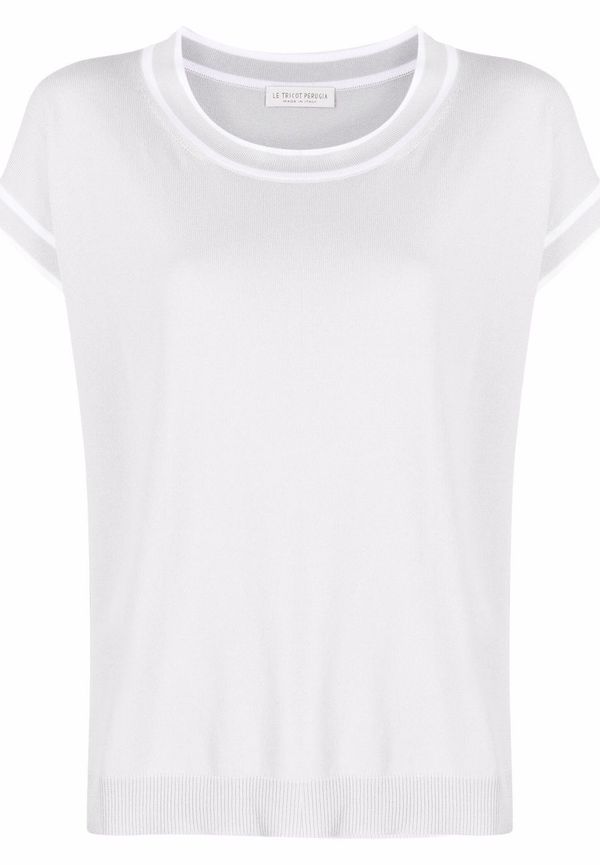 Le Tricot Perugia t-shirt med rundad hals - Grå