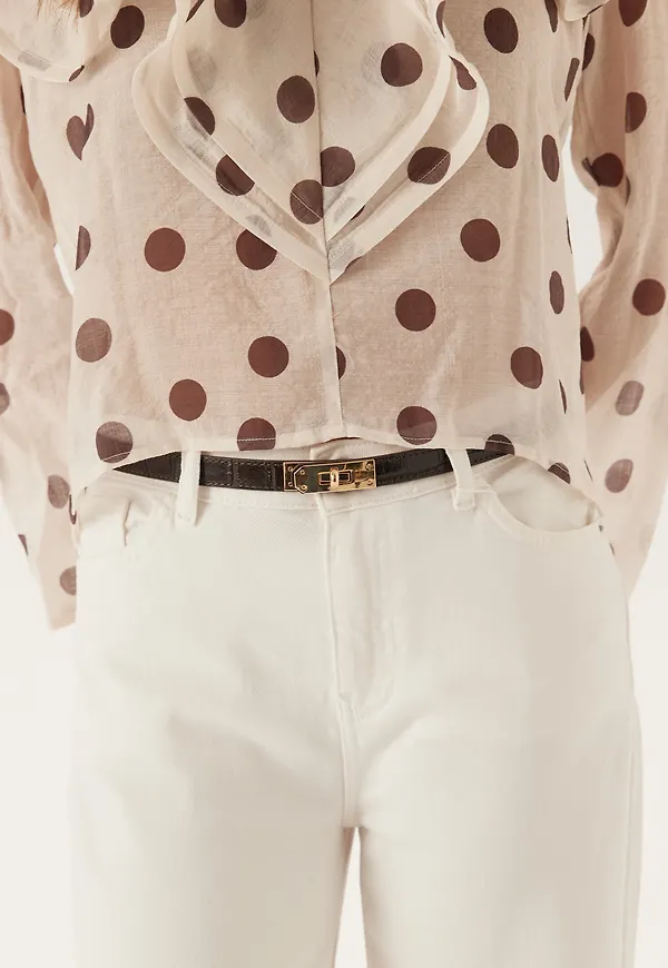 Leather Belt With Turn Lock