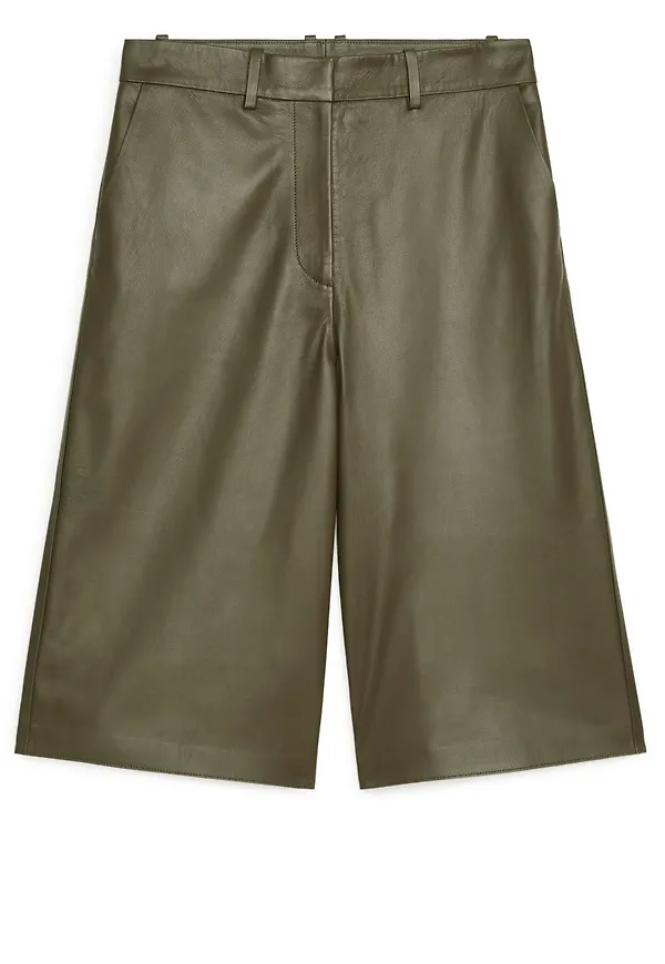 Leather Culottes - Beige