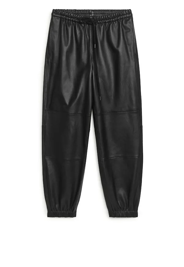 Leather Joggers - Black